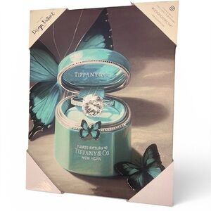 Butterfly and Diamond Ring Return to Tiffany Glitter Canvas Wall Art